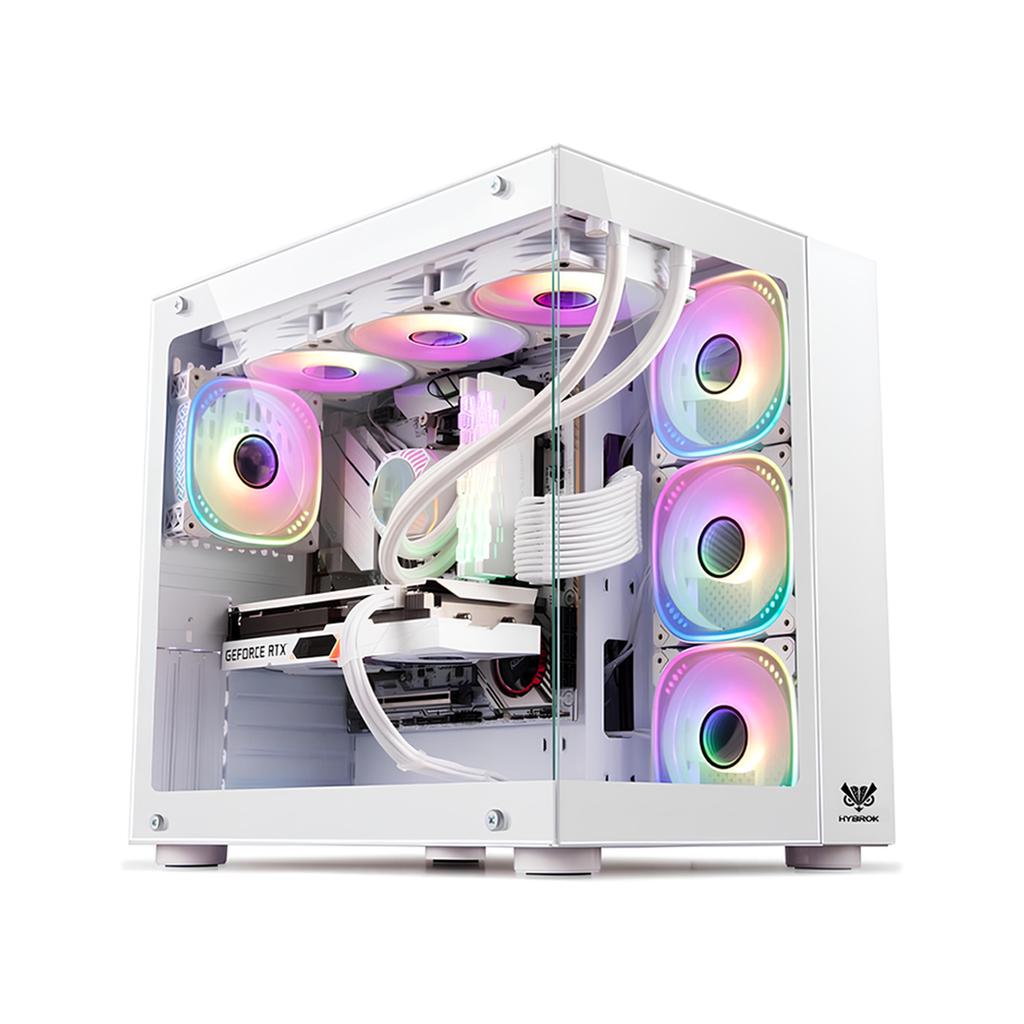 BOITIER HYBROK TITAN EVO 7 FANS ARGB BLANC
