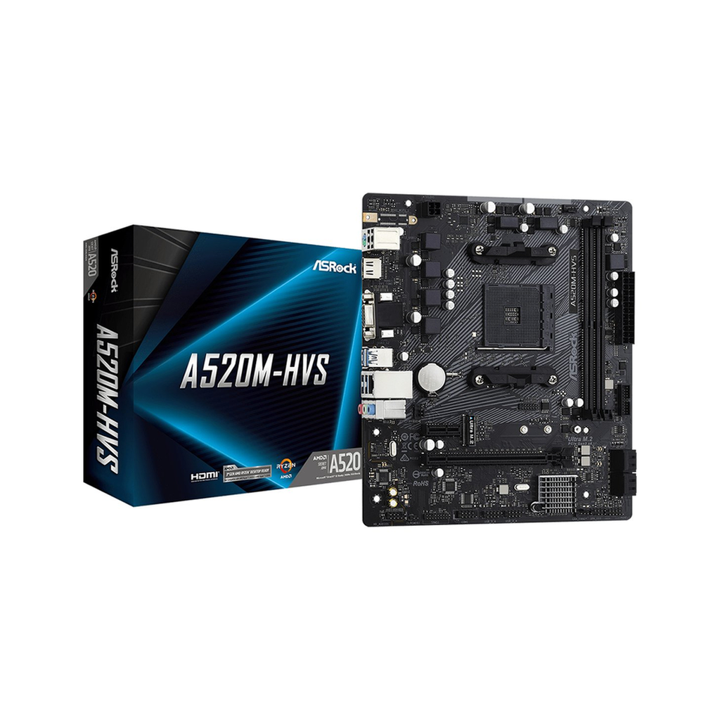 CARTE MERE ASROCK A520M-HVS AM4 2DDR4 4XSATA3