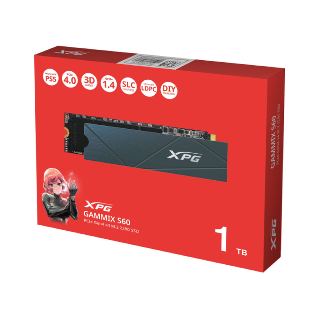 SSD NVME XPG GAMMIX S60 1TO M.2 PCIE GEN4 NOIR