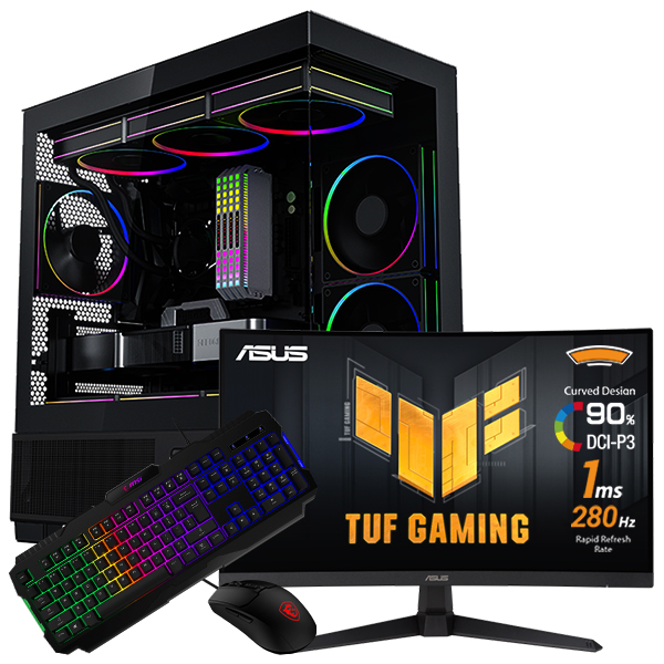 SETUP GAMER R7 5700X/RX7600/16Go/1To + VG27VQM1B + GK100 + GM100