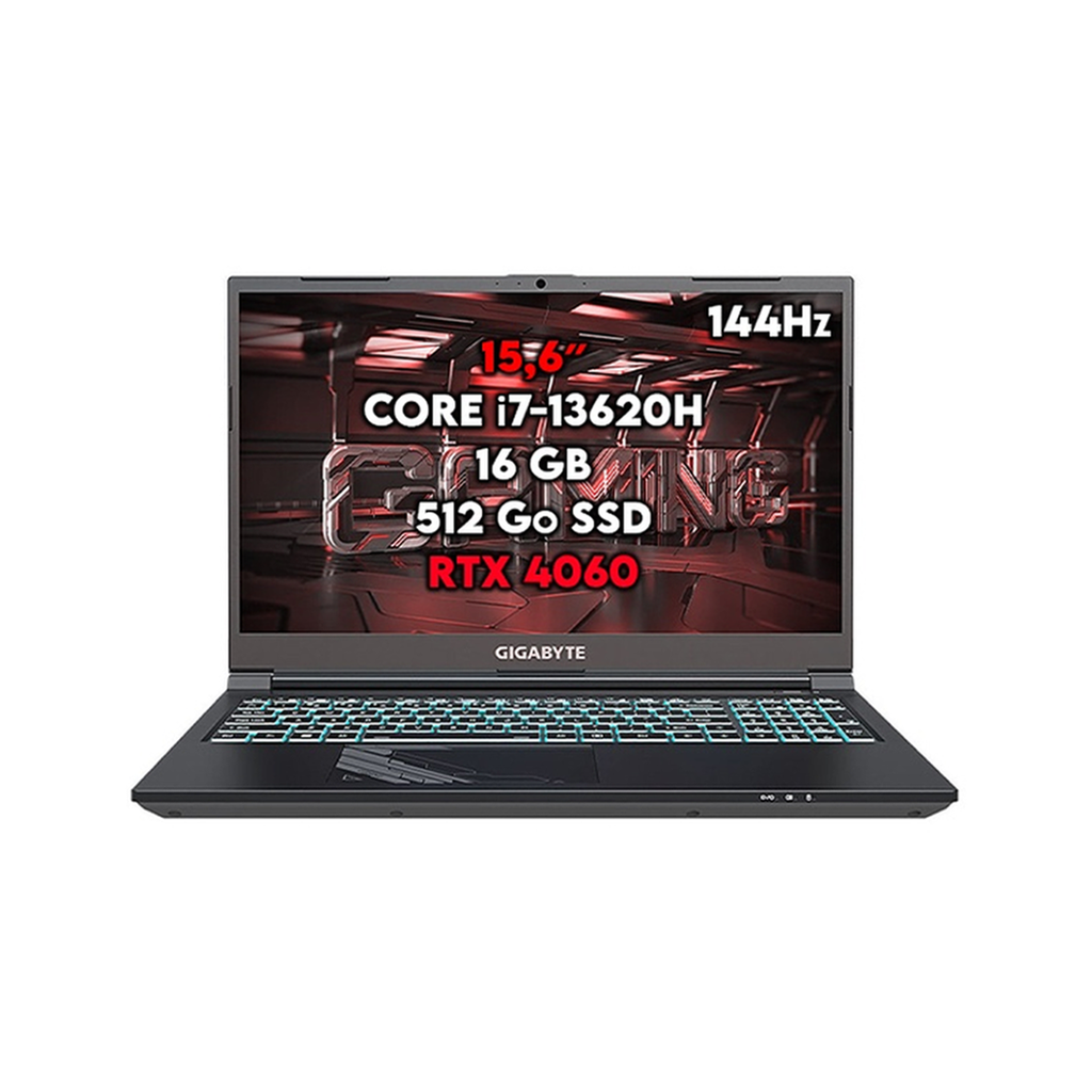 PC PORTABLE GIGABYTE G5 KF5-H3FR353SD 15.6"FHD/I7-13620H/RTX4060/16Go/512Go