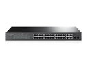 TP-Link TL-SL2428P T1500-28PCT Géré L2 Fast Ethernet (10/100) Connexion Ethernet, supportant l'alimentation via ce port (PoE) 1U Noir