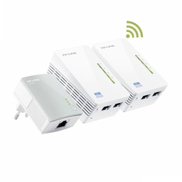 [TL-WPA4220T KIT V4] TP-Link TL-WPA4220T CPL KIT Répéteur réseau Blanc 10, 100 Mbit/s KIT 3 Pieces