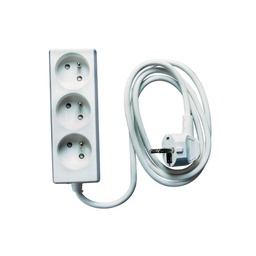 [1536/3] Ingelec Bloc multiprises 3x2P+T 3 m Blanc (1536/3)