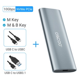 [2022090848292] OSCOO Rack M.2 NVMe SSD Enclosure Adapter USB C