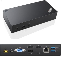 [03X7194-(REF)] Lenovo 03X7194 station d'accueil Avec fil USB 3.2 Gen 1 (3.1 Gen 1) Type-C Noir (Reconditionné)