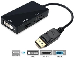 [2022041236536] Adaptateur multiple DisplayPort Male vers DVI + VGA + HDMI